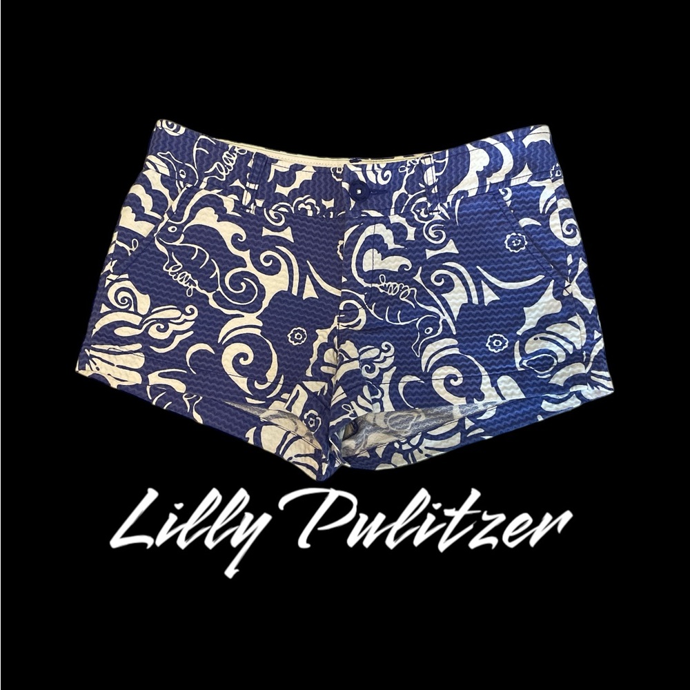 Lilly Pulitzer Blue/White shorts 🌼 Size 4 🌼 The Walsh Short